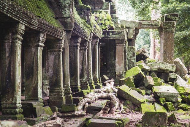 Myanmar monastery collapses as ancient pagoda damage tally reaches 61 Brick tiers of the Four-Storied Monastery lie in a heap after collapse, with distant Mandaya hills silhouetted.