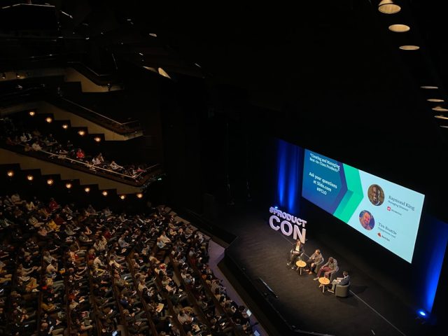 Google I/O 2025 conference stage with Veo 3 and Gemini AI upgrades displayed on large screens