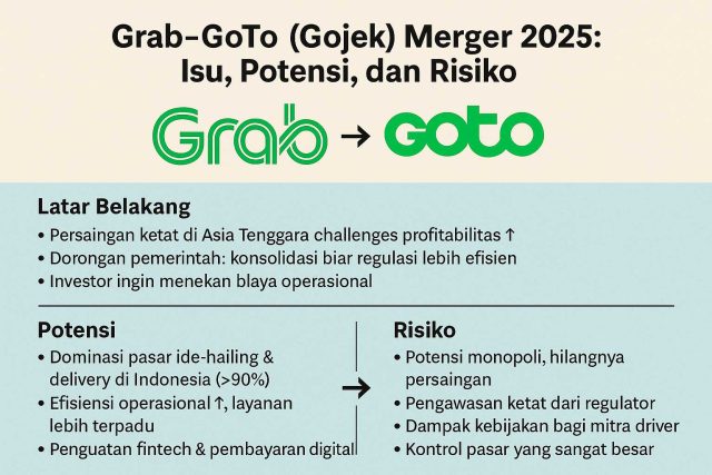 Grab and Gojek ride-hailing app icons displayed on a smartphone screen with a Southeast Asian city street background.