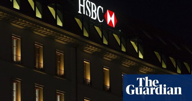 Close-up of redacted HSBC Private Bank statements and Geneva skyline, symbolizing 2015 tax-evasion leak.