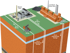 Carbon capture and storage Industrial Smokestacks With Capture Equipment