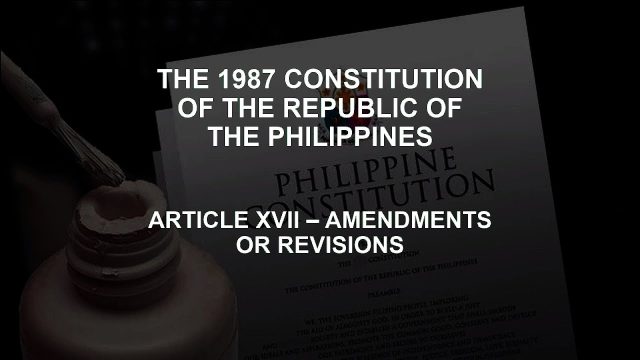 Philippines Senate 1987 Constitution Amendment