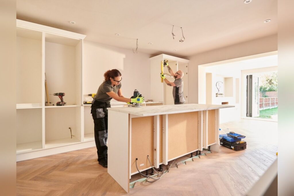 Home Remodelers Working On A Kitchen Renovation