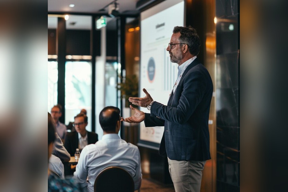 Ceo Of Strategix Presenting The Company Advancement Mod