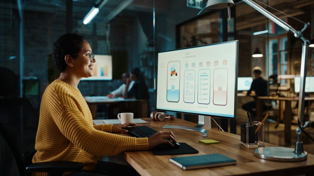 Ux Designer Working On A Computer Interface